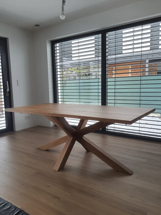 Stół dębowy STURNUS WOOD , drewniana podstawa, nowoczesny,  minimalistyczny, loft, do salonu